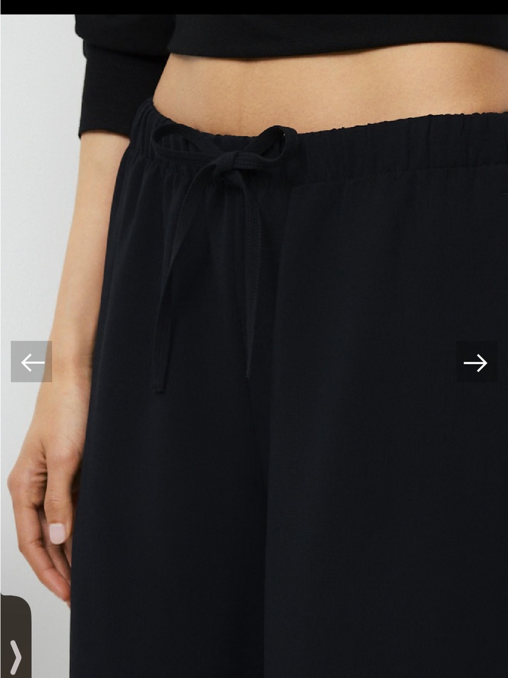 Aritzia The Lodge Pant crepette wide leg women medium black - Picture 2 of 7